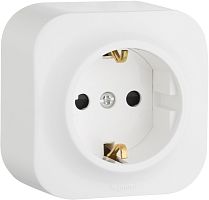 Розетка с заземлением накладная Legrand Quteo 1-м. белый картинка